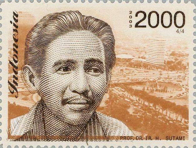Lukisan Prof. Dr. Ir. Sutami dalam prangko Indonesia terbitan tahun 2003. (Wikimedia Commons)