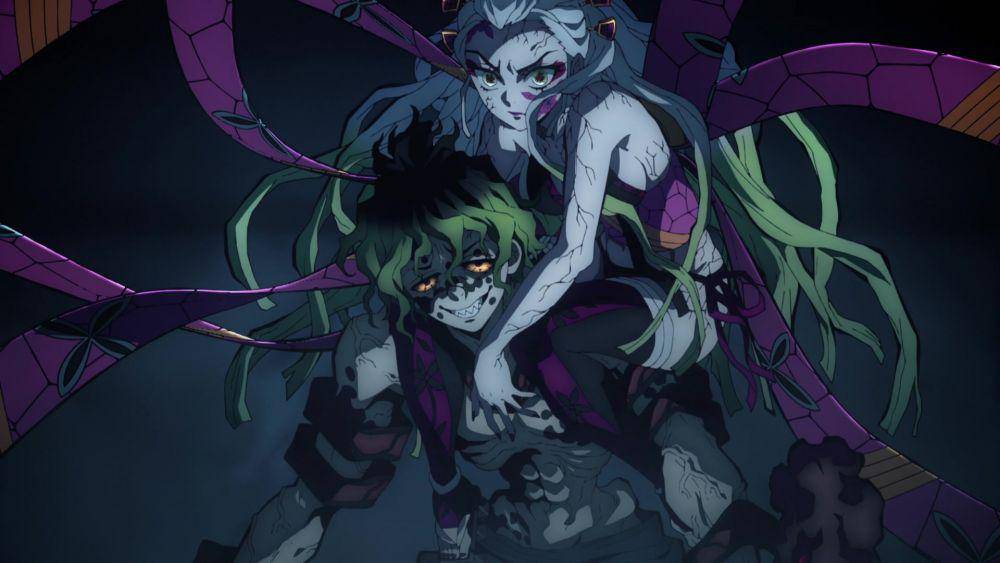 Daki dan Gyutaro (dok. ufotable/Demon Slayer Season 2)