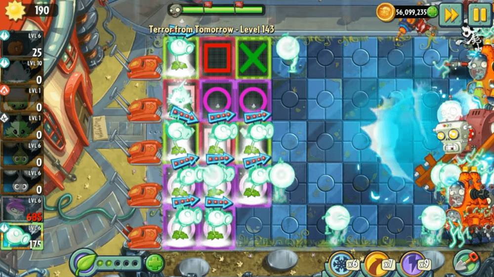 gameplay Electric Peashooter (dok. PopCap Games/Plants vs. Zombies 2)