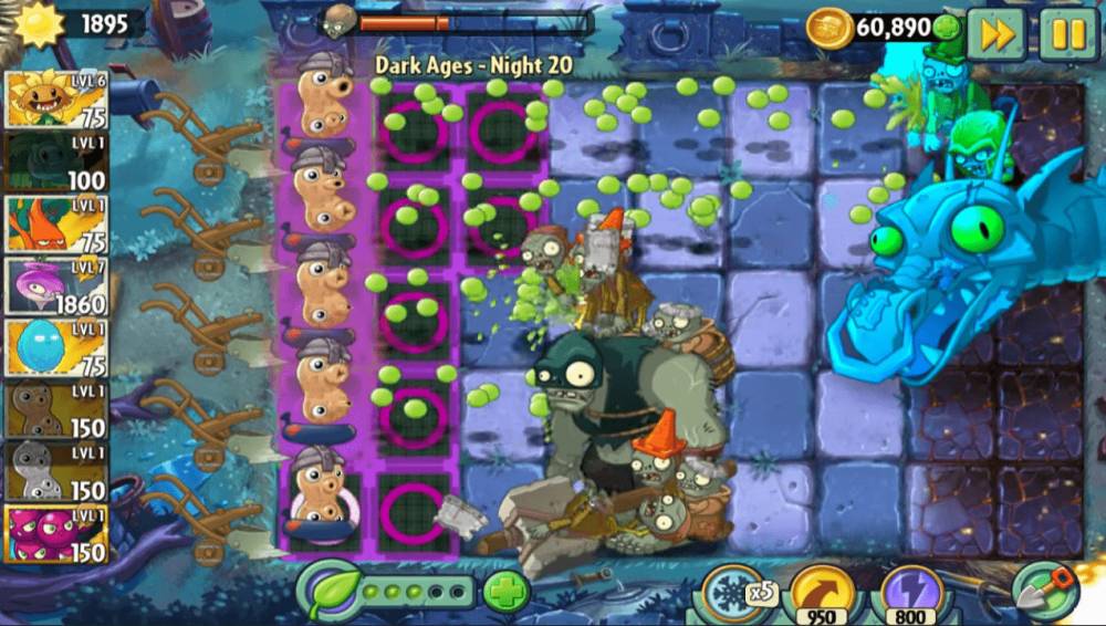 gameplay Pea-nut (dok. PopCap Games/Plants vs. Zombies 2)