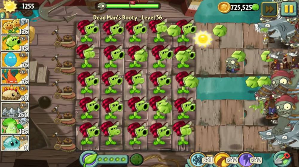 gameplay Primal Peashooter (dok. PopCap Games/Plants vs. Zombies 2)