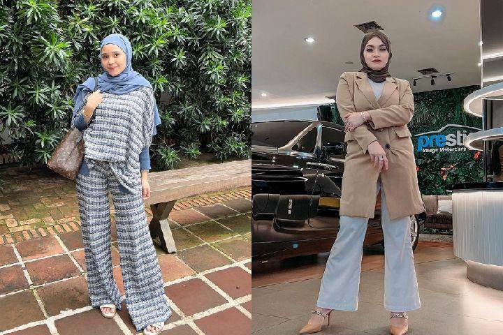 kolase foto istri komedian berhijab (instagram.com/fatiyw | instagram.com/nathalieholscher))
