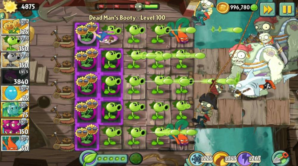 gameplay Repeater (dok. PopCap Games/Plants vs. Zombies 2)