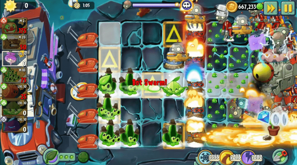 gameplay Torchwood (dok. PopCap Games/Plants vs. Zombies 2)