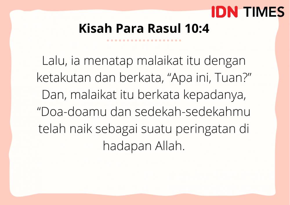 Ilustrasi Kisah Para Rasul 10:4 (IDN Times/Cynthia Nanda Irawan)