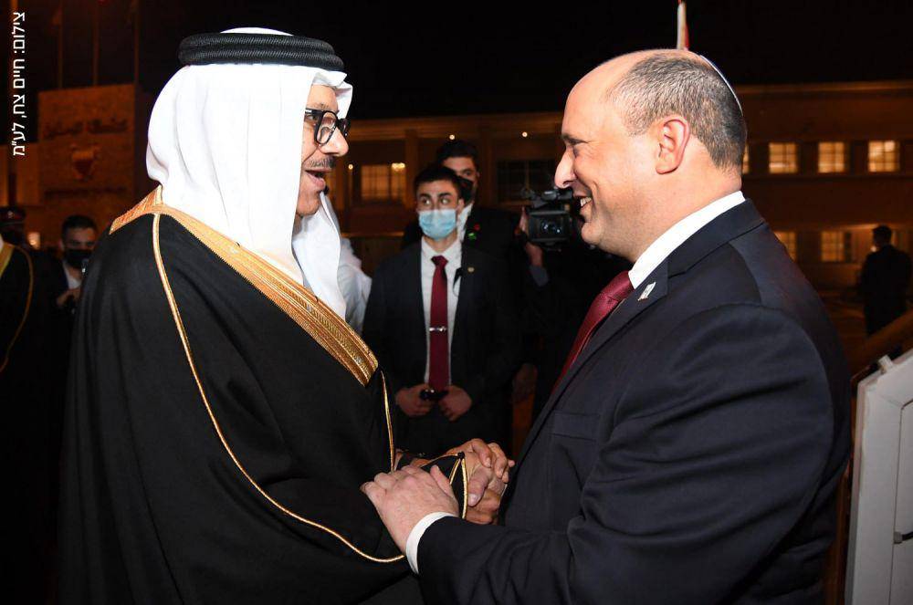 Kunjungan Perdana Menteri Israel, Naftali Bennett, ke Bahrain pada Senin (14/2/2022). (twitter.com/Naftali Bennett)