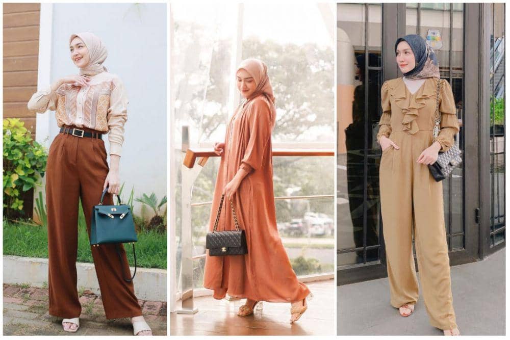 10 Ide Outfit Hijab Earth Tone ala Melody Prima, Modis!