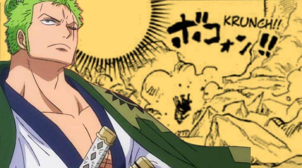 Roronoa Zoro terancam bahaya di bab 1040. (Dok. Toei Animation/One Piece, Dok. Shueisha/One Piece)