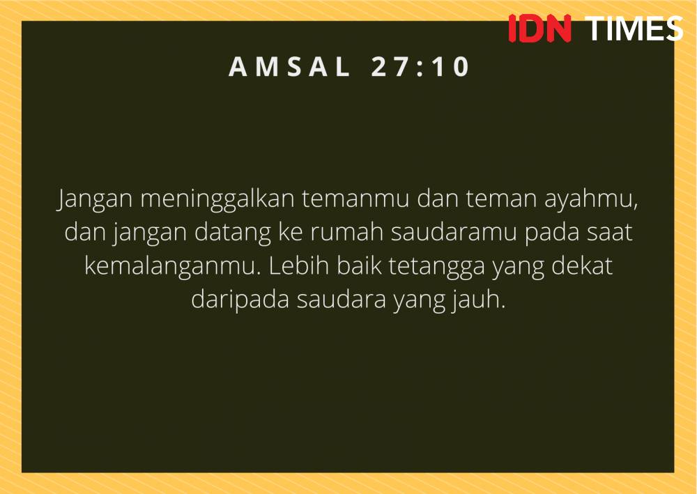 Ilustrasi Amsal 27:10 (IDN Times/Cynthia Nanda Irawan)