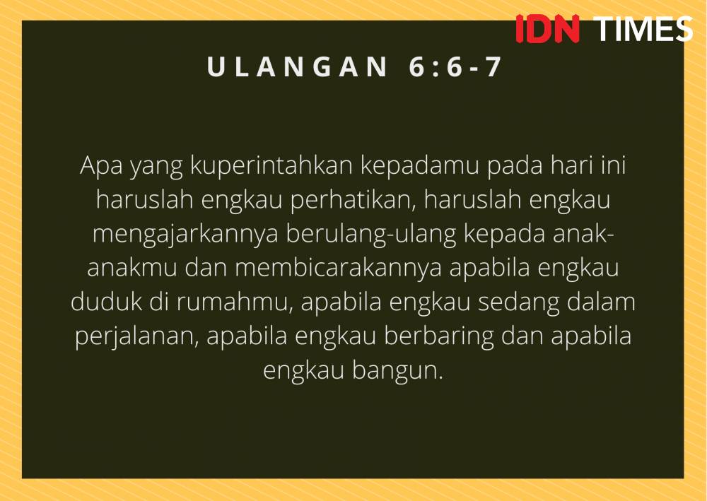 Ilustrasi Ulangan 6:6-7 (IDN Times/Cynthia Nanda Irawan)