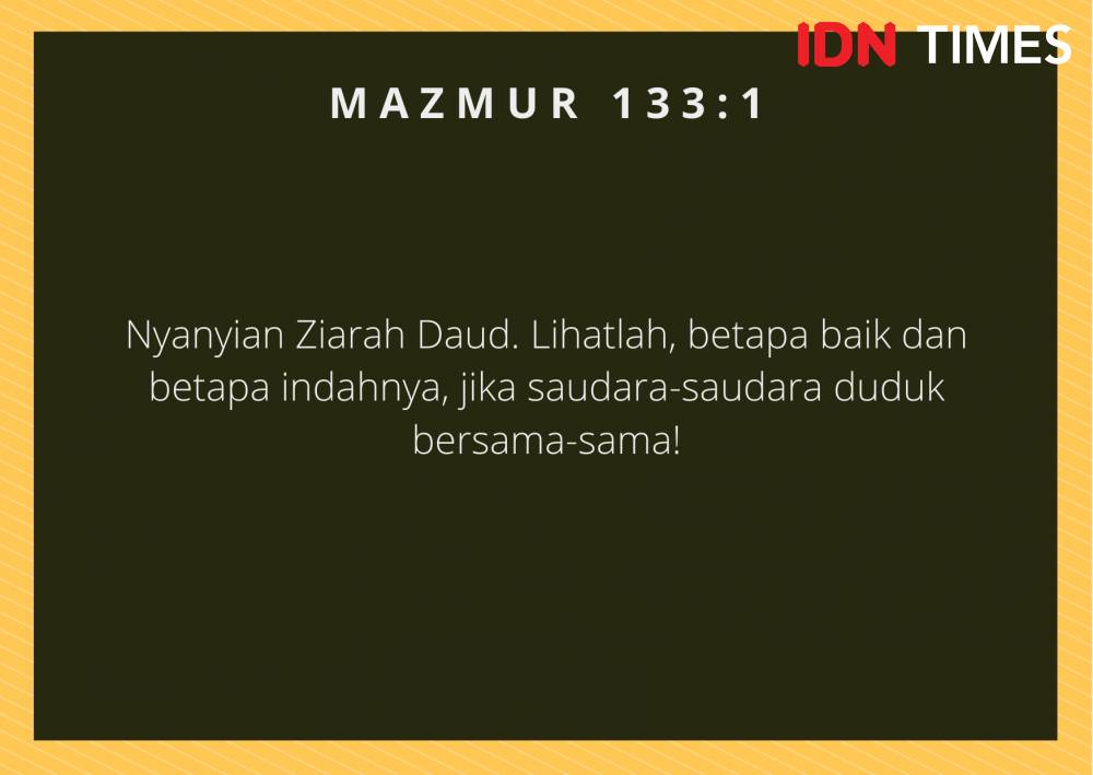 Ilustrasi Mazmur 133:1 (IDN Times/Cynthia Nanda Irawan)