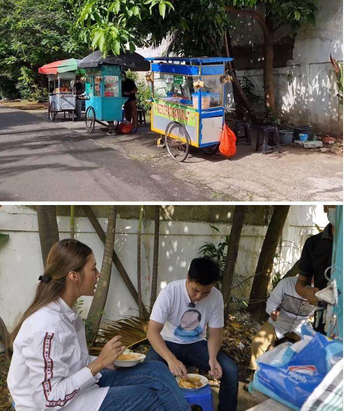 pasangan artis makan di warung kaki lima (YouTube.com/Baim Paula)