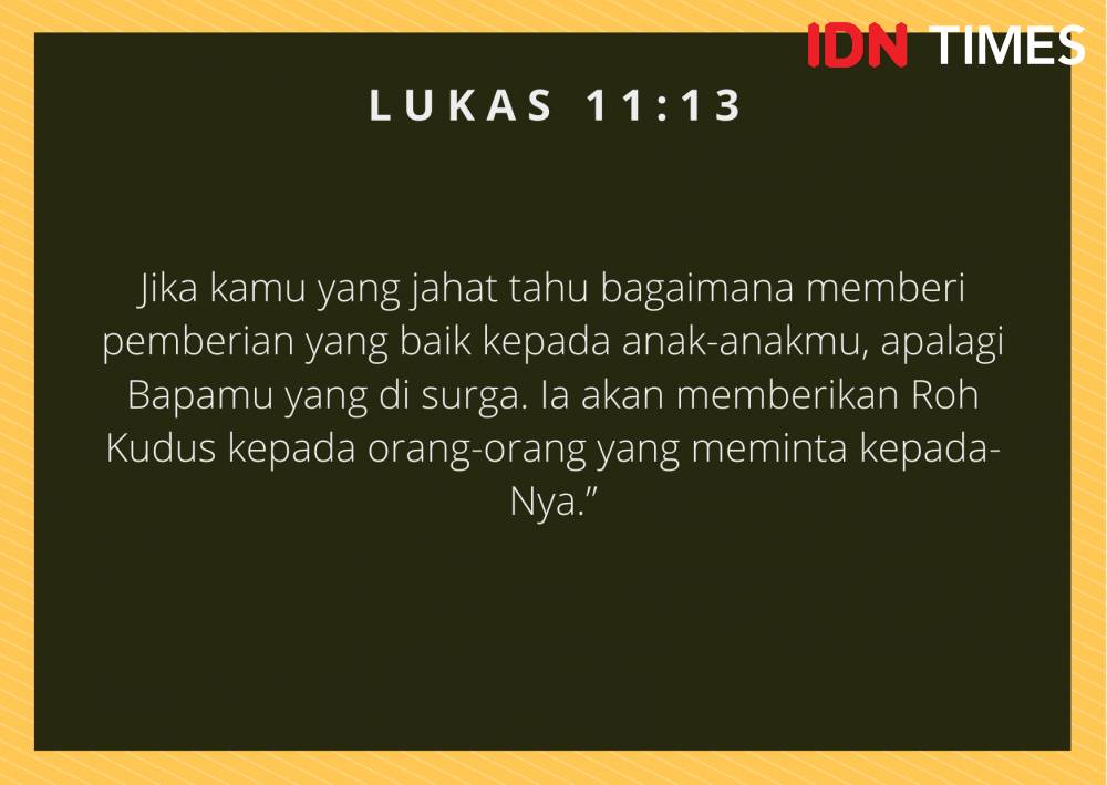 Ilustrasi Lukas 11:13 (IDN Times/Cynthia Nanda Irawan)