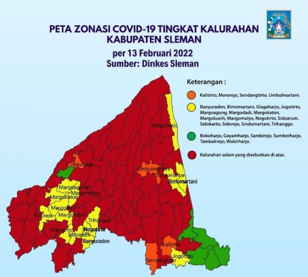 Semakin Membara, 61 Kalurahan Sleman Masuk Zona Merah COVID-19