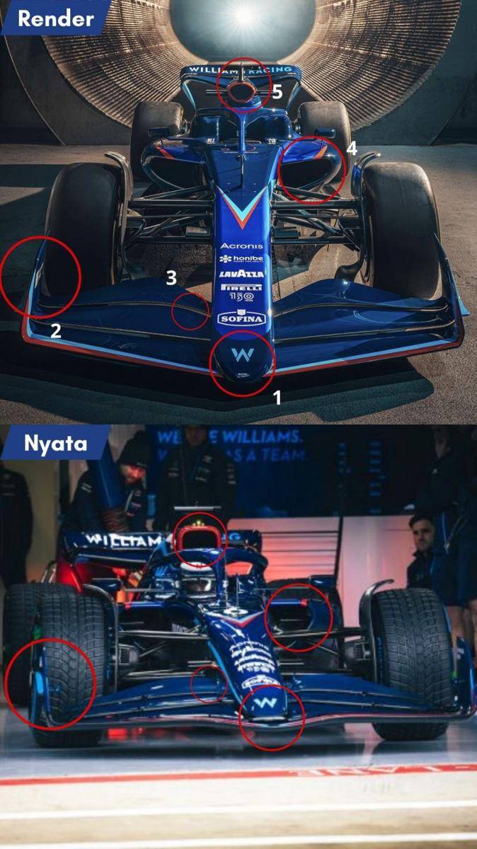 perbandingan FW44 versi render dan asli (formula1.com)