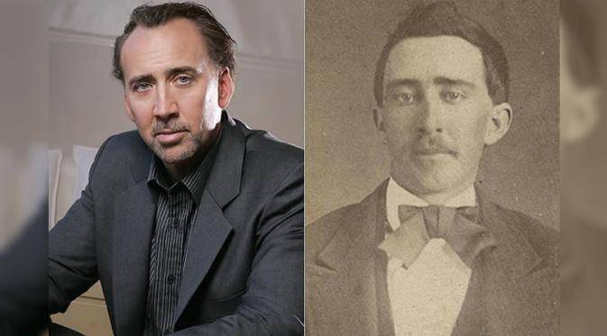 Nicholas Cage dengan seseorang yang mirip dengannya. (liputan6.com)