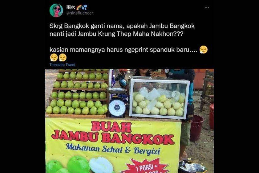 respons kocak Bangkok ganti nama (twitter.com/sinsfluencer)
