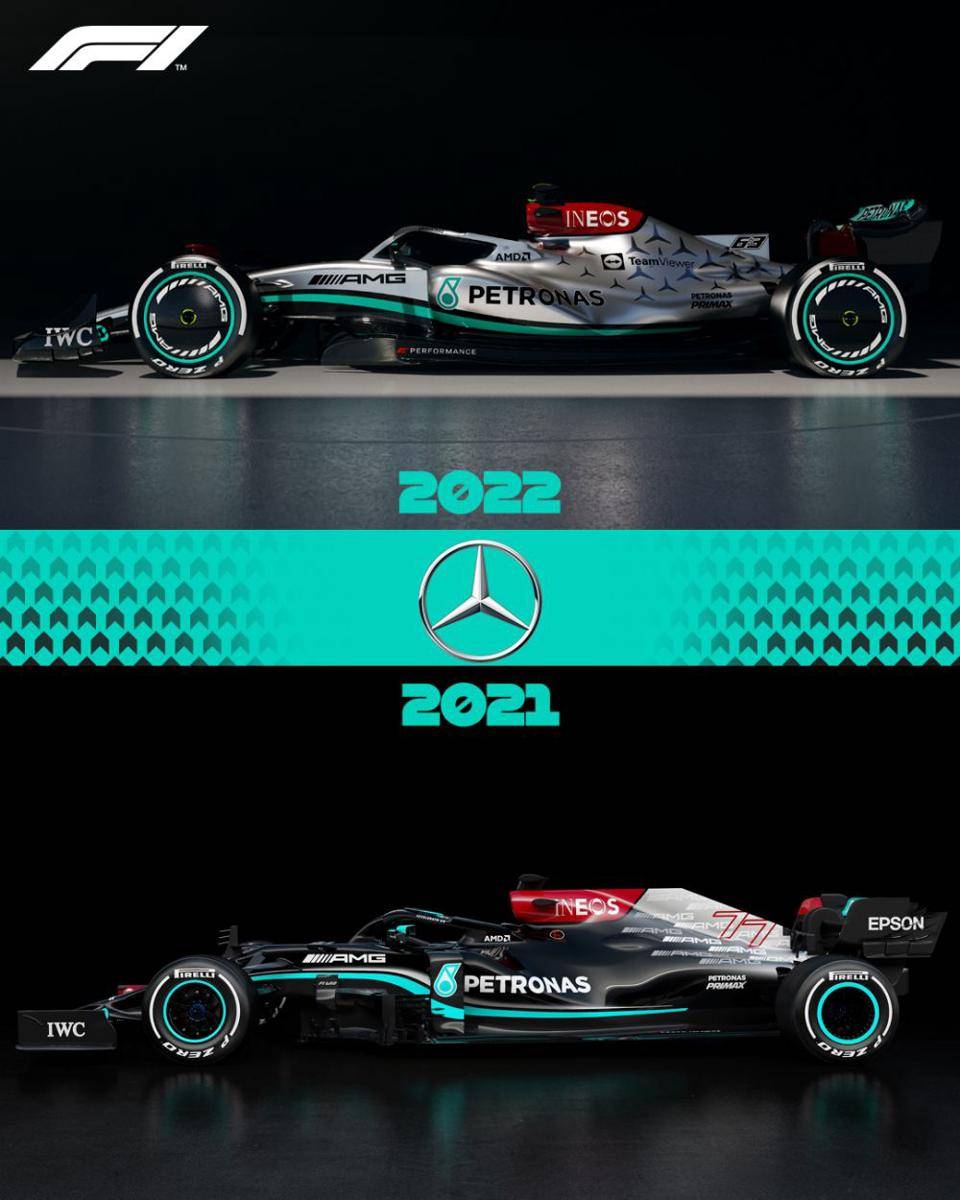 perbandingan W13 dan W12 (twitter.com/F1)