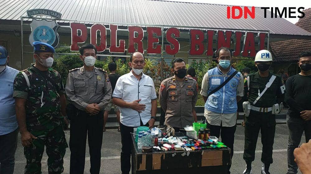 Polisi Gerebek Lokasi Peredaran Narkoba di Binjai, 6 Orang Ditangkap