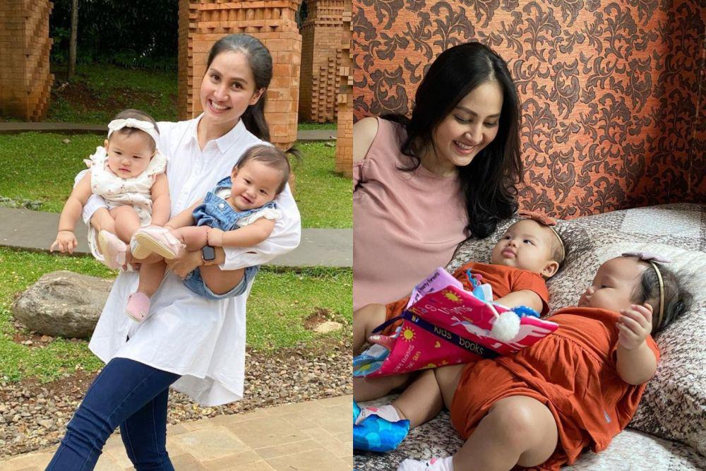 9 Potret Keseharian Talita Bachtiar Asuh Anak Kembar, Telaten Banget!
