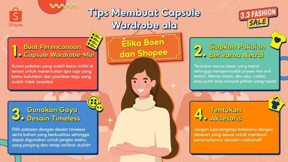 Tips membuat capsule wardrobe ala Elika Boen (dok. Shopee)