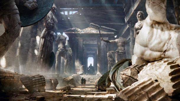 ilustrasi dihancurkannya kuil Zeus yang diperintahkan oleh Theodosius II pada tahun 426 M. (ancient-origins.net)