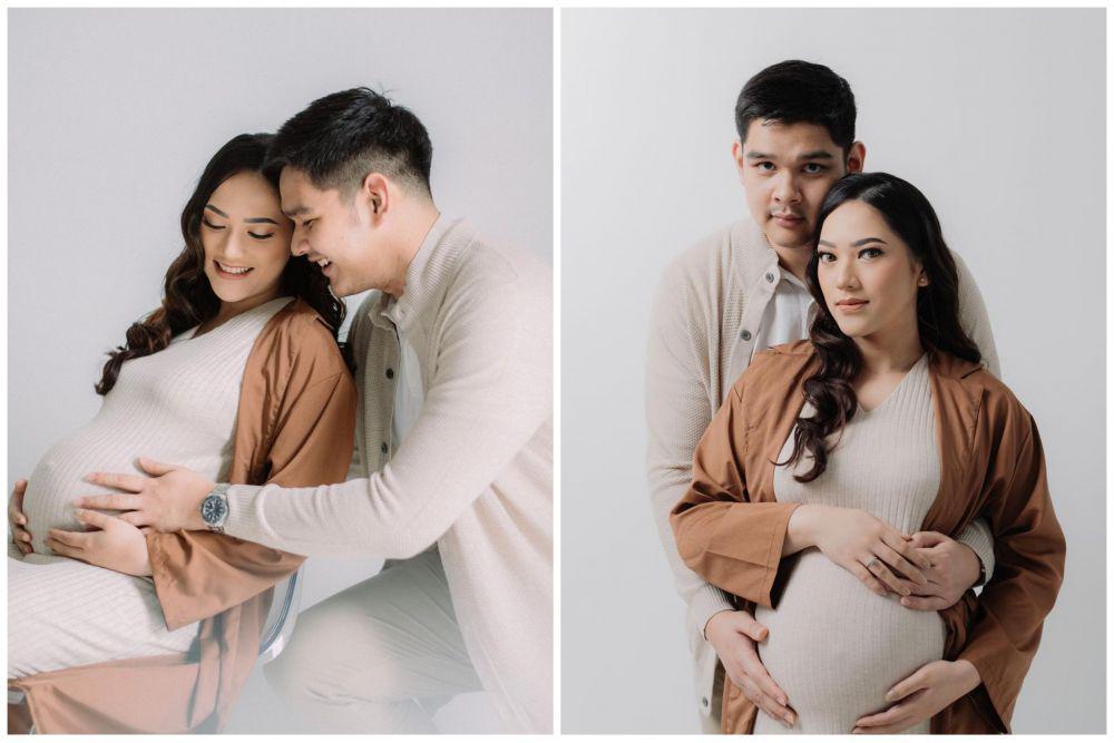 10 Potret Maternity Shoot Nabila Gardena Bersama Suami, Romantis!