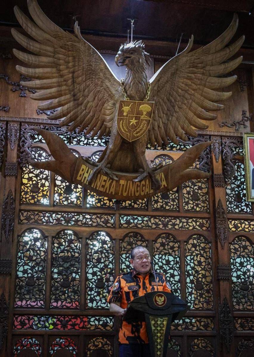 Ketua MPW Pemuda Pancasila Jawa Timur sekaligus Ketua DPD RI La Nyalla Mattalitti. (dok. IDN Times/Istimewa)