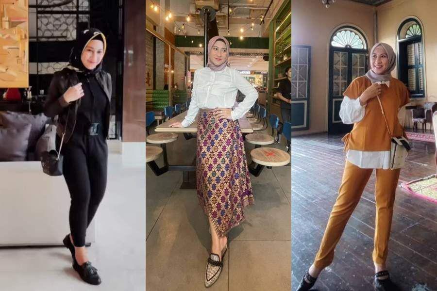 10 Gaya OOTD Nia AFI, Tetap Modis dengan Fashion Hijab Kece