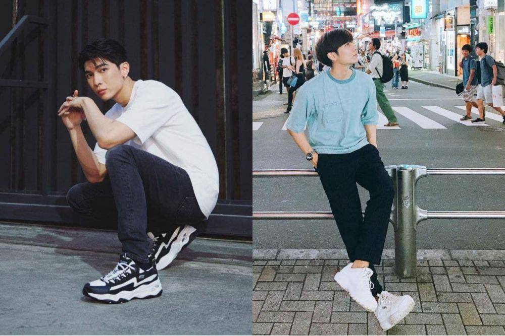 mix and match chunky sneakers ala Mew Suppasit (instagram.com/mewsuppasit)