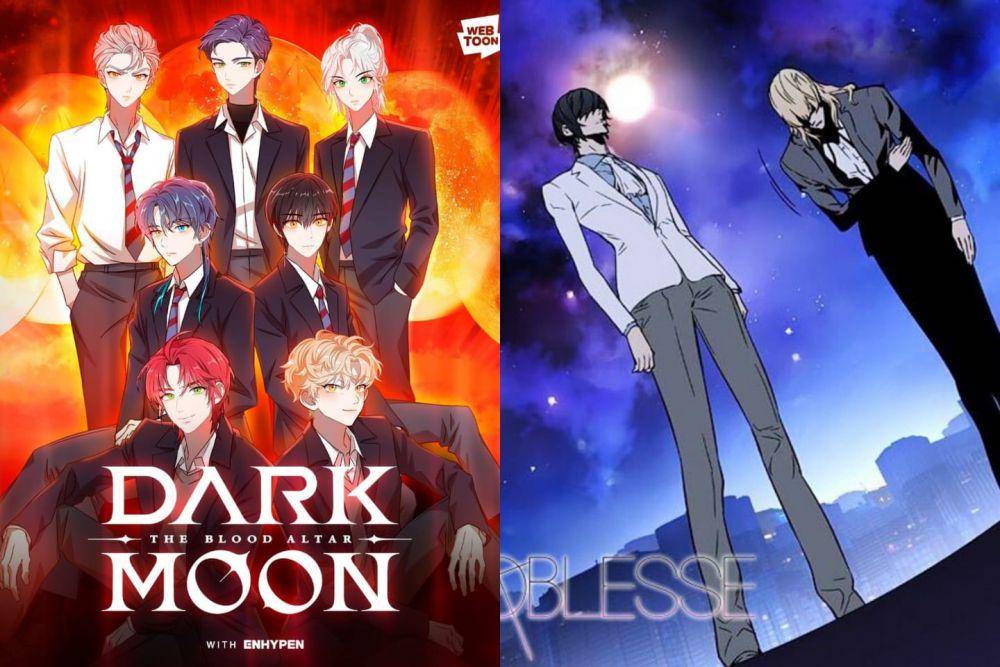 poster webtoon Dark Moon The Blood Altar dan poster webtoon Noblesse (instagram.com/linewebtoon.id)