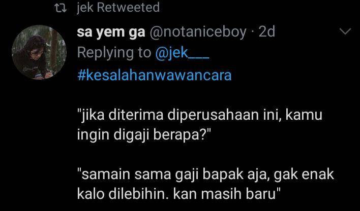 jawaban absurd saat wawancara kerja (twitter.com/sayemga)