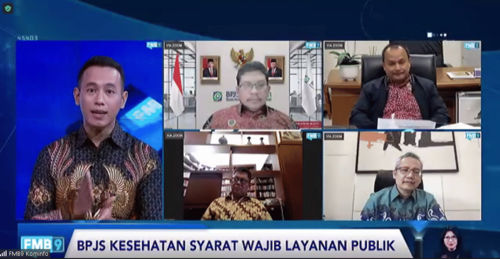 Diskusi daring BPJS Kesehatan Syarat Wajib Layanan Publik yang diselenggarakan Kementerian Kominfo, Kamis (24/2/2022). (IDN Times/Anggun Puspitoningrum)