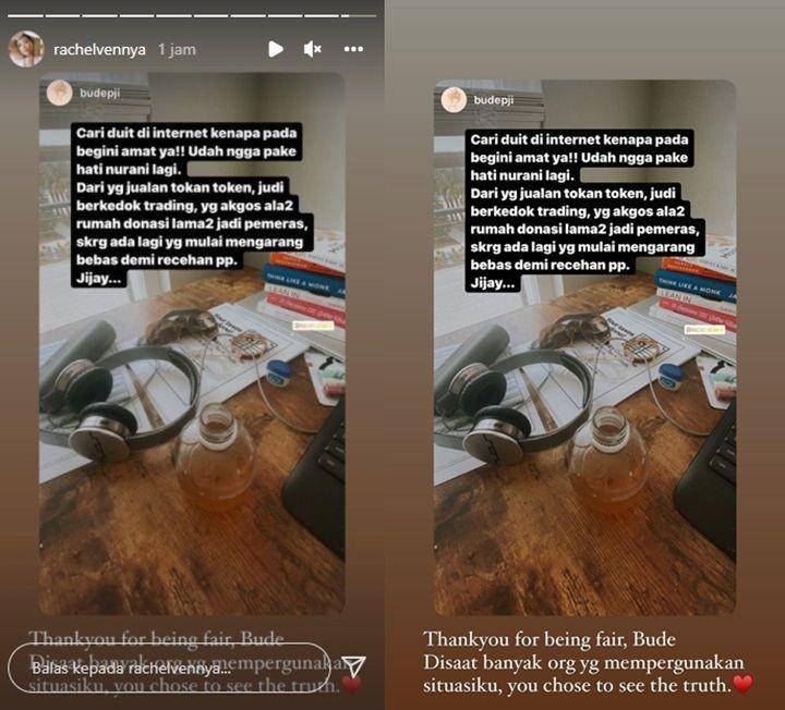 Tanggapan Rachel Vennya (wowkeren.com)