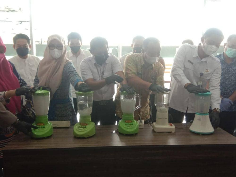 Pemusnahan barang bukti sabu di Kantor Polres Pelabuhan Makassar. (Istimewa)