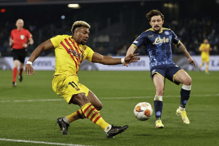 Barcelona lawan Napoli di Liga Europa. (ANTARA FOTO/Reuters-Ciro De)