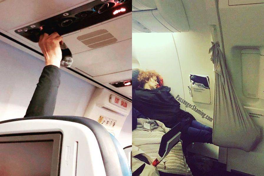 potret nyeleneh penumpang (instagram.com/passengershaming)