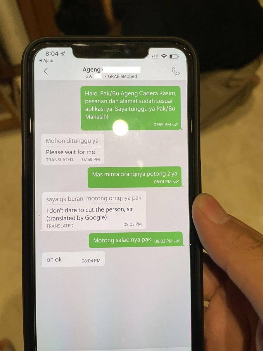 chat salah paham ojek online (twitter.com/jvleha)