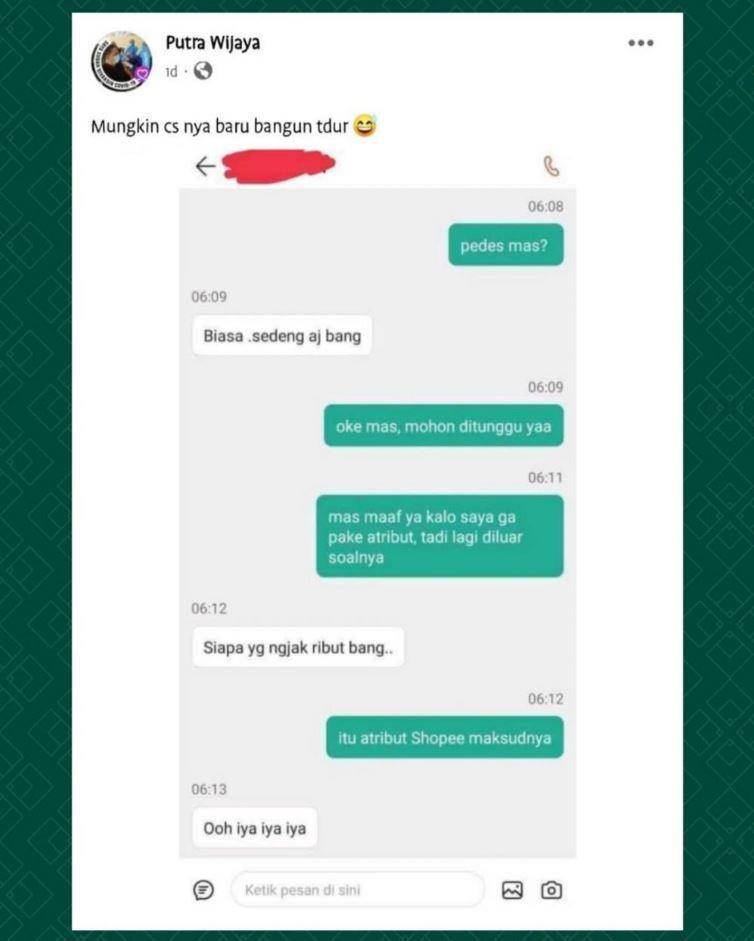chat salah paham ojek online (instagram.com/lambeonlen)