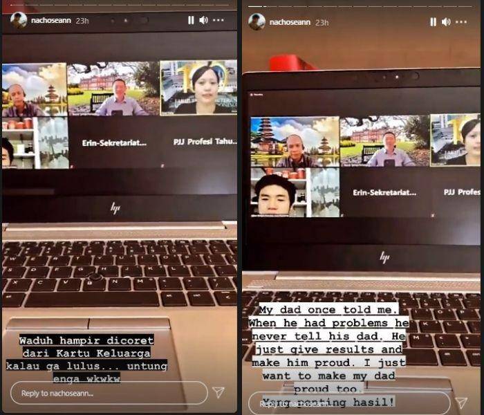 Curhatan Nicholas Sean Purnama terancam dicoret dari kartu keluarga oleh Ahok bila tak lulus FK UI. (Tangkapan layar Insta Story Nicho)