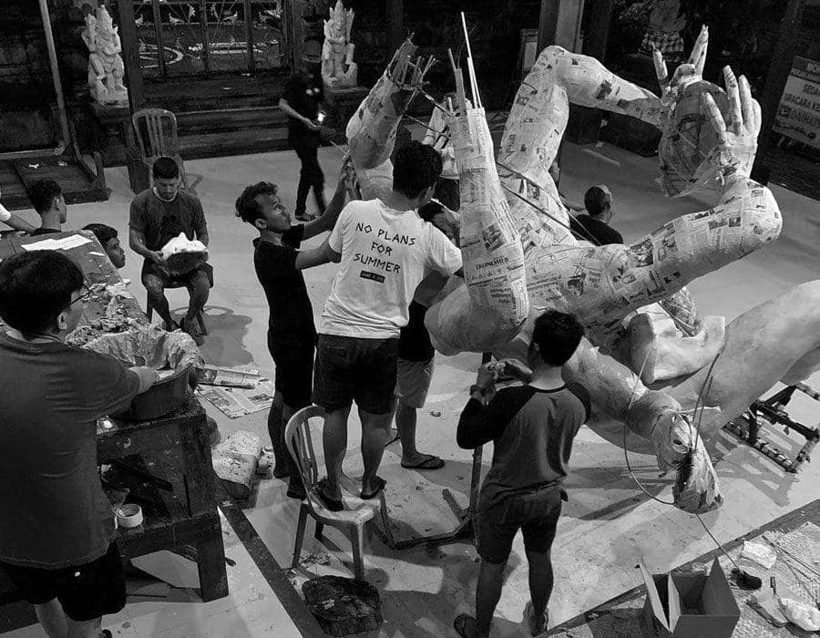 Proses pembuatan ogoh-ogoh. (Instagram.com/st.gemehindah)