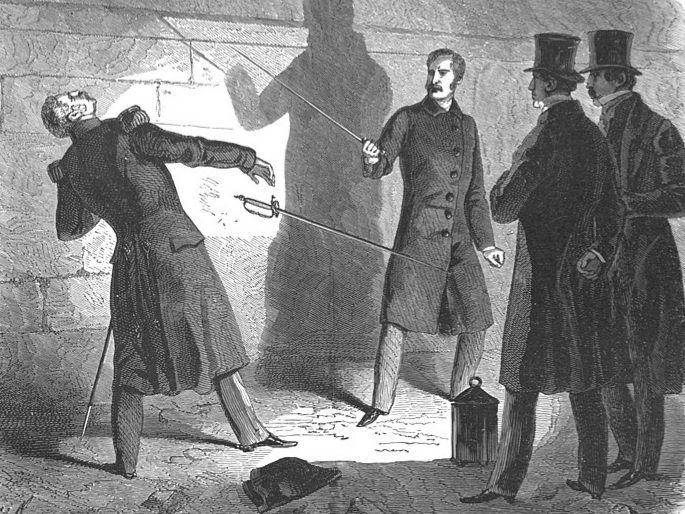 ilustrasi duel di Frontispiece Salju, 12 Juni 1888 (dok. commons.wikimedia.org/Internet Archives)