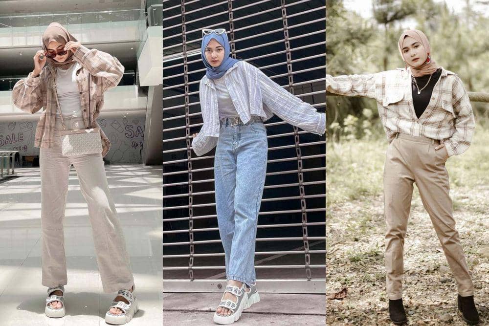 11 Ide Styling Hijab dan Kemeja ala Selebgram Mila Alawiyah, Kekinian!