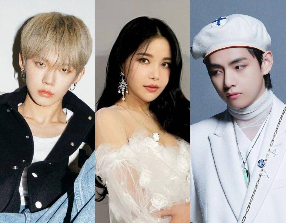 Yeonjun TXT (instagram.com/yawnzzn) | Solar MAMAMOO (instagram.com/solarkeem) | V BTS (post.naver.com/빅히트 뮤직)