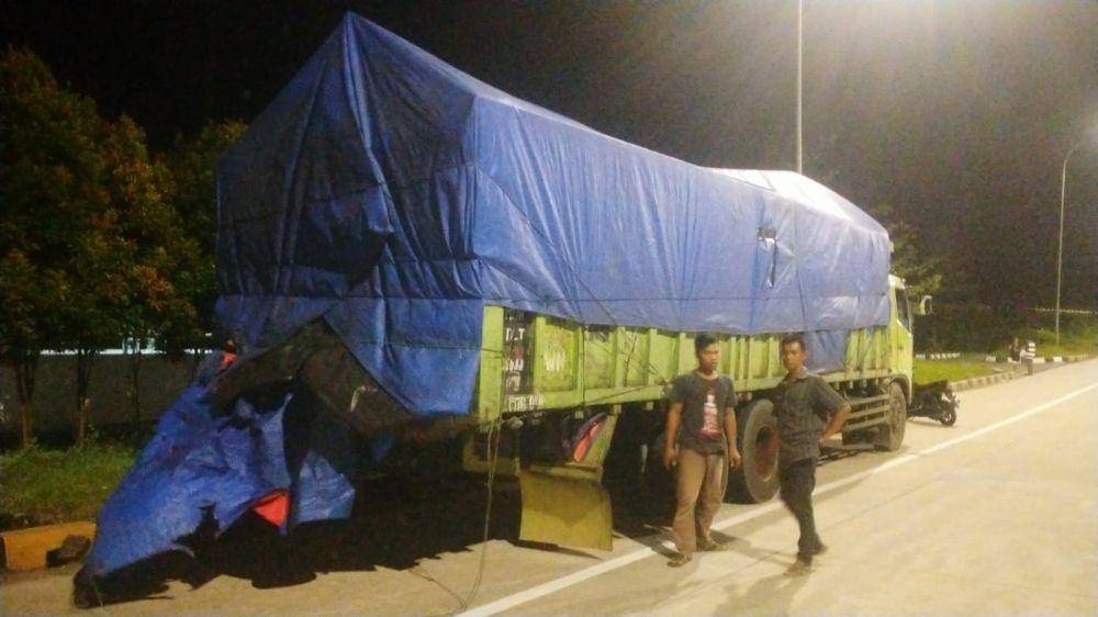 Kecelakaan maut di Jalan Tol Trans Sumatera KM 32 Ruas Kalianda, Lampung Selatan, Sabtu (27/2/2022). (Dok. Hutama Karya).
