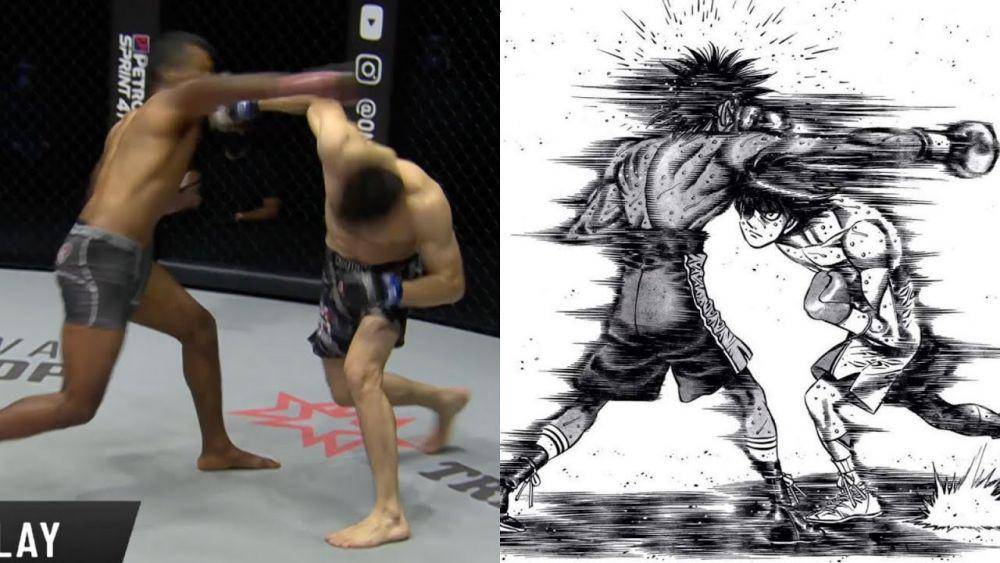 Serangan balik milik Ahmed Mujtaba mirip dengan pukulan di anime Hajime no Ippo. (dok. ONE Championship)