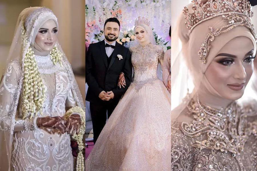 Ide Makeup dan Gaun Pengantin Istri Rizal Djibran, bak Arabian Queen