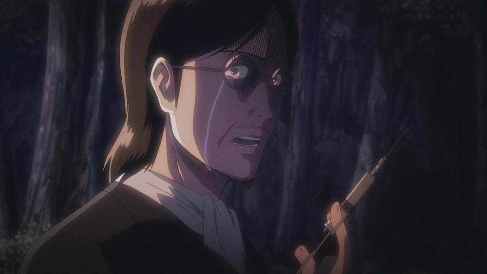 Grisha bersiap mengubah Eren menjadi Titan. (dok. Wit Studio/Attack on Titan)