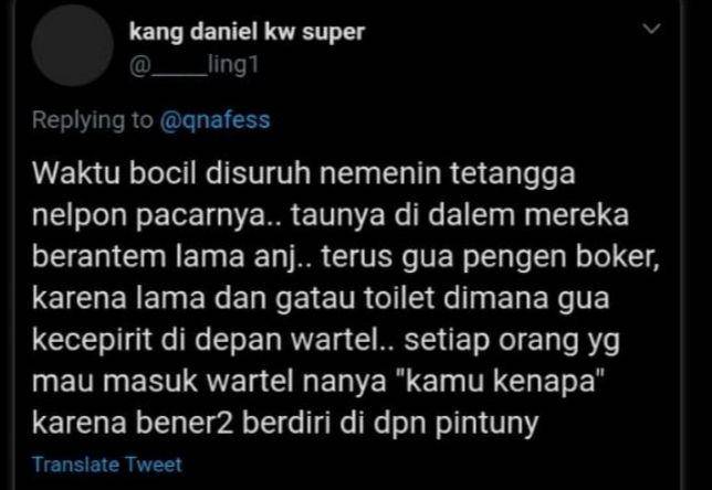 cerita lucu waktu masih pakai wartel (twitter.com/kangdanielkwsuper)