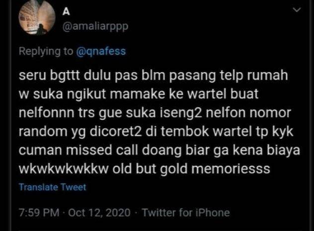 cerita lucu waktu masih pakai wartel (twitter.com/a)